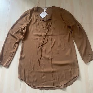 Satin medium brown top